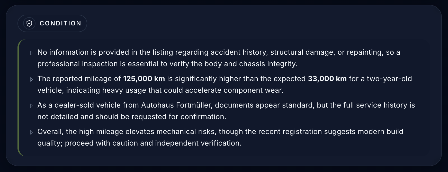 Condition analysis